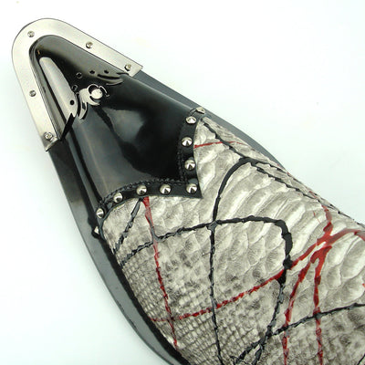FI-7370 Multi Black Leather Slip on Metal Tip Fiesso by Aurelio Garcia