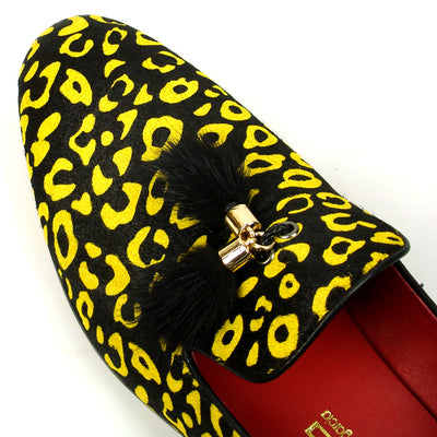 FI-7402 Black Yellow Pony Hair with Tassel Loafer Fiesso by Aurelio Garcia