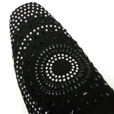 FI-7420 Black Suede Black Silver Rhinestones Fiesso by Aurelio Garcia Sandals