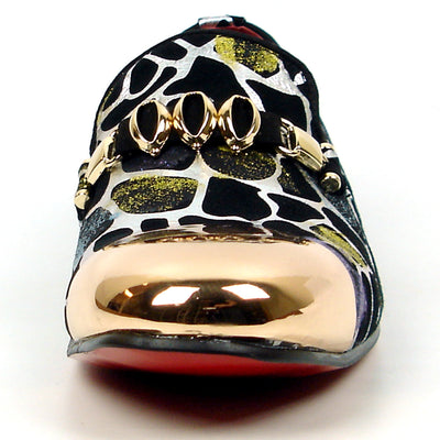 FI-7448 Multi color Mens Leather Slip On Gold Metal Tip Fiesso by Aurelio Garcia