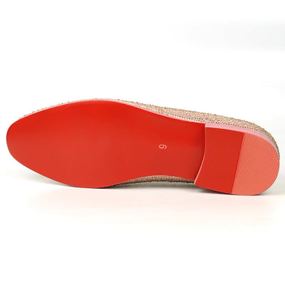 FI-7525 Pink Suede Rhinestones Slip on Loafer Fiesso by Aurelio Garcia