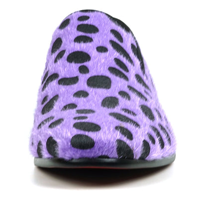 FI-7532 Purple Black Leopard Pony Hair Slip on Loafer Fiesso by Aurelio Garcia