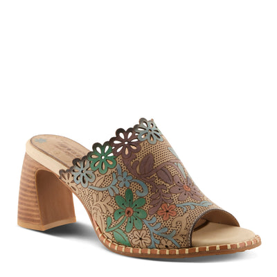 L'Artiste L'ARTISTE FOXXILA SANDALS sandal in beige multi with handcrafted leather design
