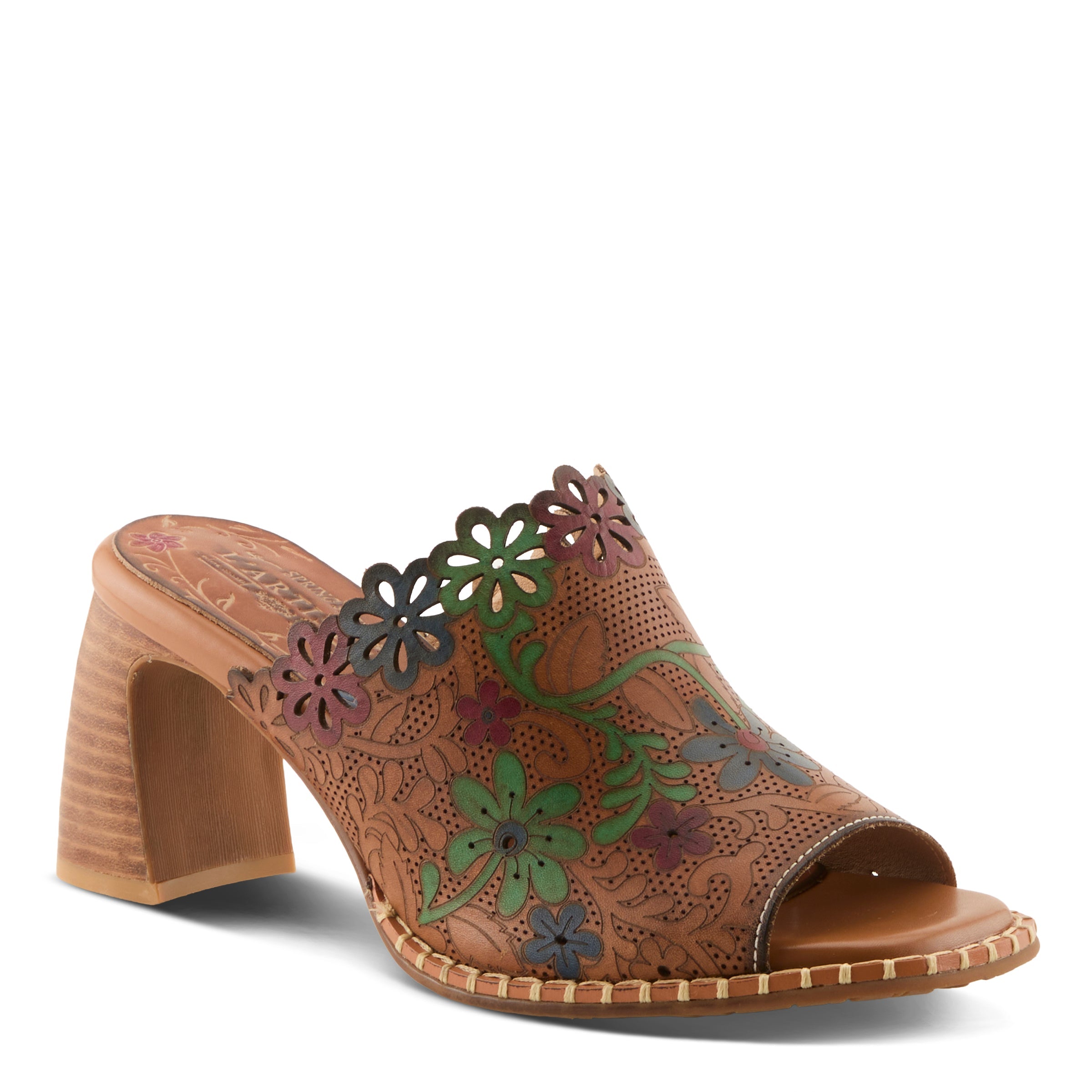 L'Artiste L'ARTISTE FOXXILA SANDALS sandal in beige multi with handcrafted leather design