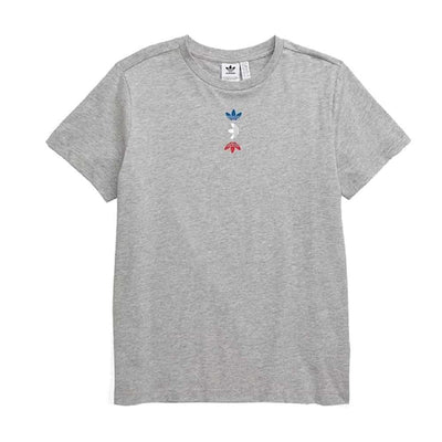 adidas Originals Kids' Linear Logo T-Shirt - Medium Grey Heather/Silver