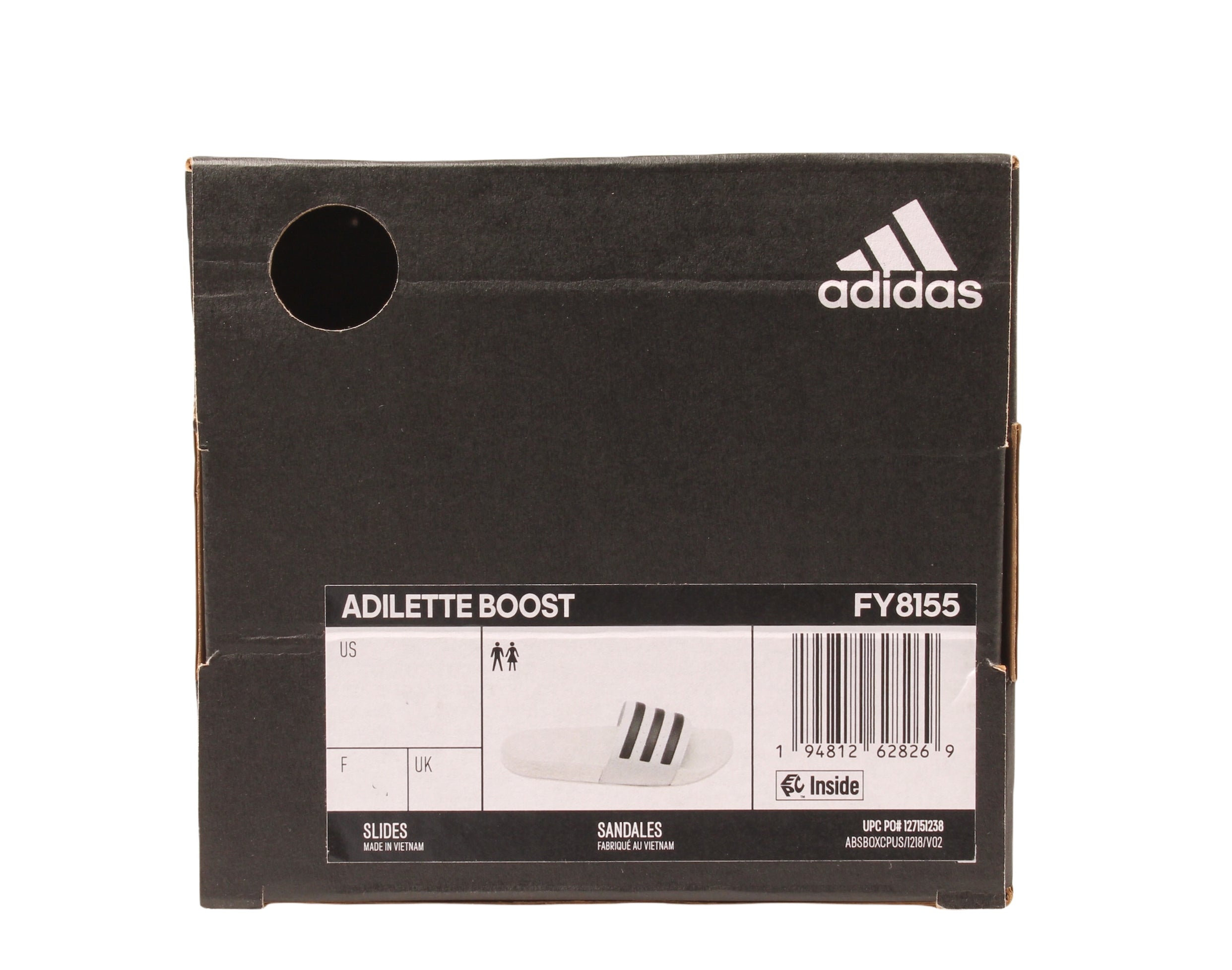 adidas Adilette Boost Slides — White/Black