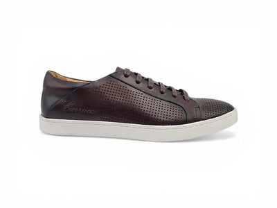 Carrucci Shoes Fashion Lace Up Perforated Calfskin Sneaker Leather Patina view 12