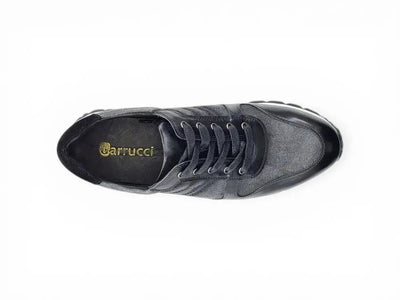 Carrucci Shoes Fashion Sneaker Calfskin Leather And Canvas Inlay Design view 16