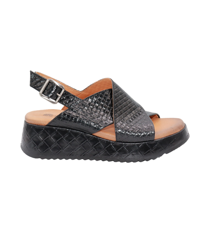 Eric Michael Fawna Braided Leather Wedge Sandal