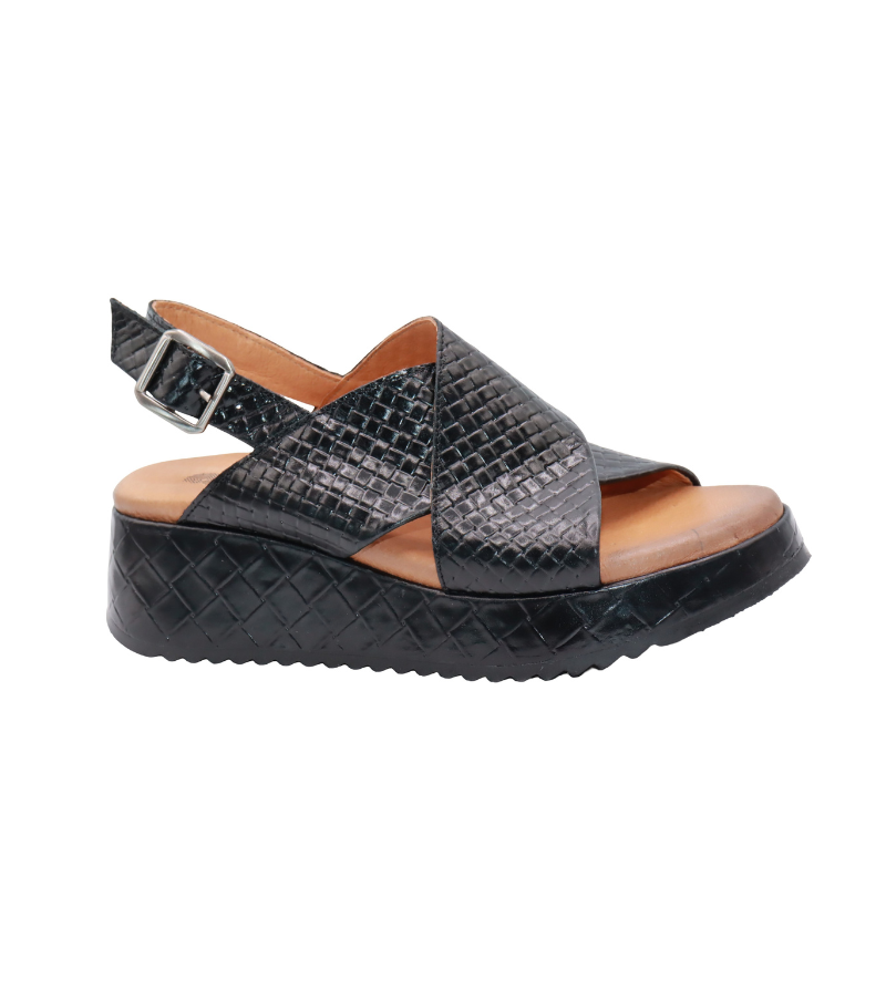 Eric Michael Fawna Braided Leather Wedge Sandal
