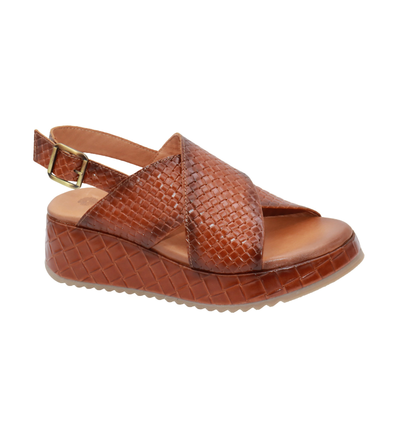 Eric Michael Fawna Braided Leather Wedge Sandal
