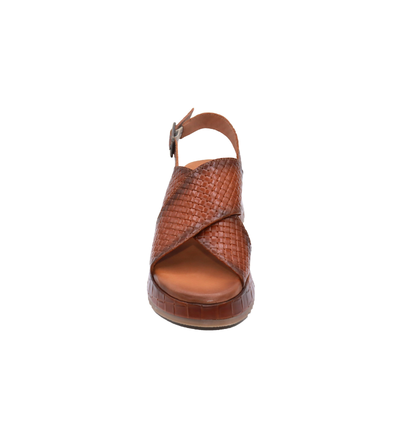 Eric Michael Fawna Braided Leather Wedge Sandal