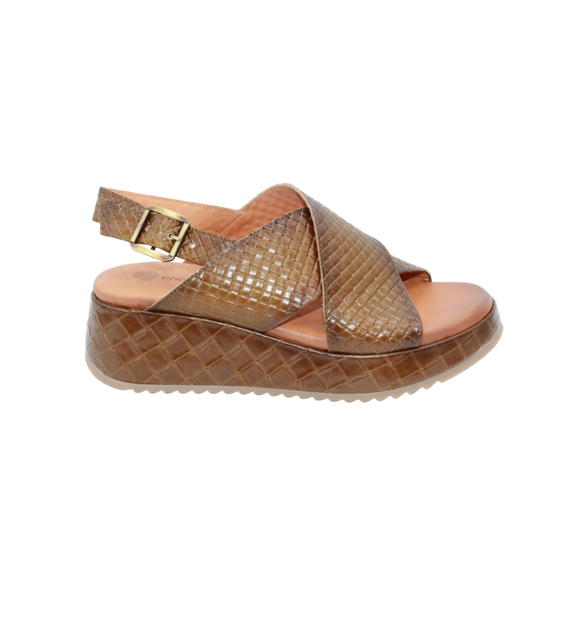 Eric Michael Fawna Braided Leather Wedge Sandal