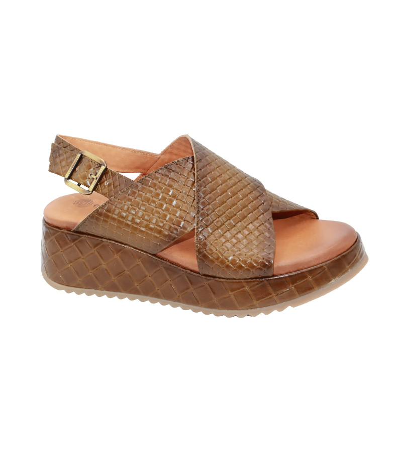 Eric Michael Fawna Braided Leather Wedge Sandal