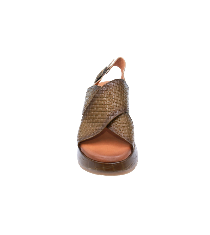 Eric Michael Fawna Braided Leather Wedge Sandal
