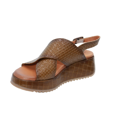 Eric Michael Fawna Braided Leather Wedge Sandal