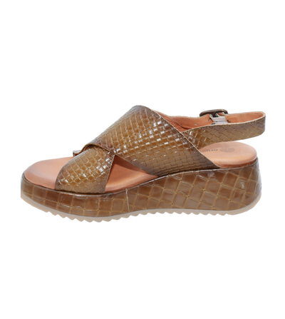 Eric Michael Fawna Braided Leather Wedge Sandal