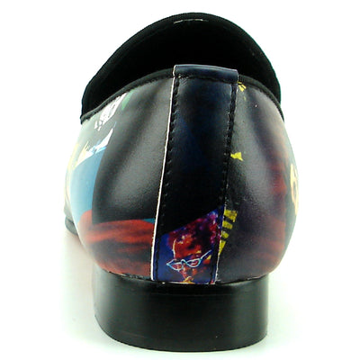 FI-7336-B Bob Marley Print Slip on Loafer Fiesso by Aurelio Garcia