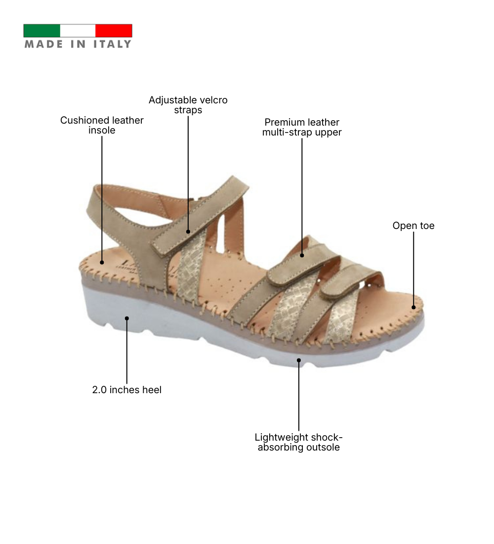 Fiesta Women’s Multi-Strap Leather Slingback Sandal