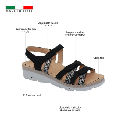 Fiesta Women’s Multi-Strap Leather Slingback Sandal