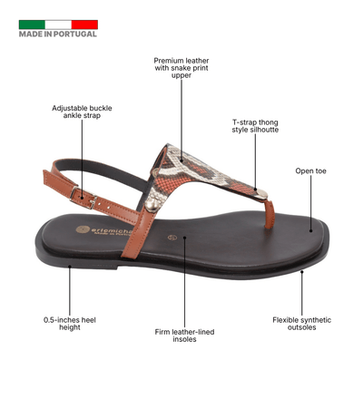 Eric Michael Beach Women’s Leather T-Strap Sandal
