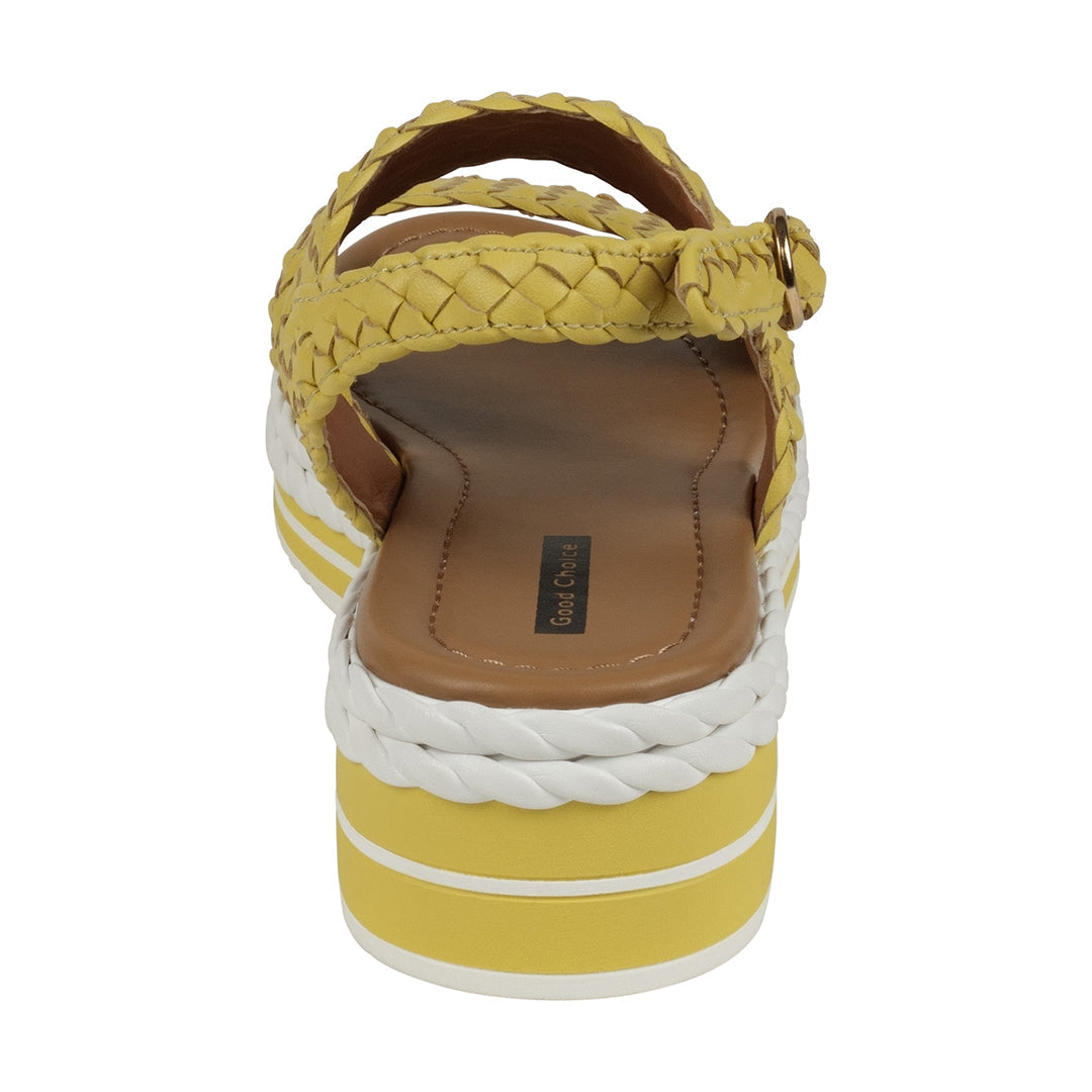Gallant Mustard Double Band Slingback Platform Sandals – rear view