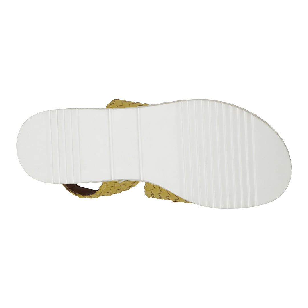 Gallant Mustard Double Band Slingback Platform Sandals – sole view