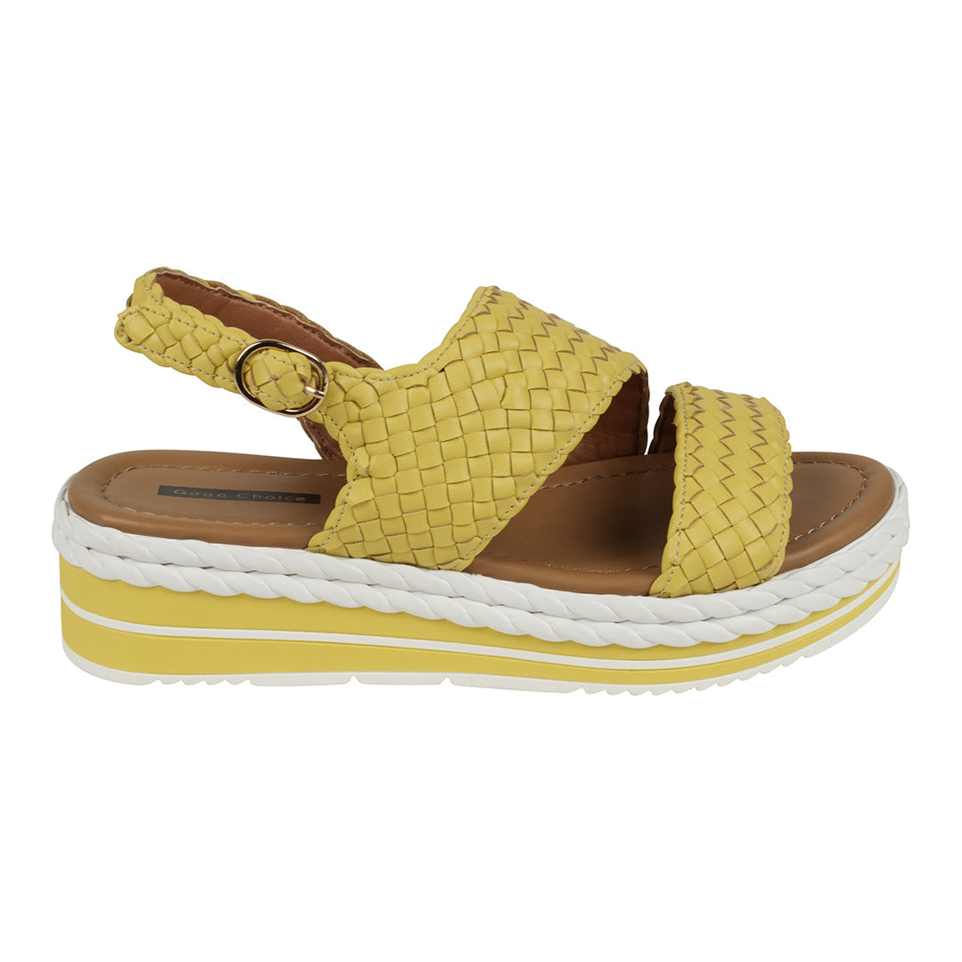 Gallant Mustard Double Band Slingback Platform Sandals – side view