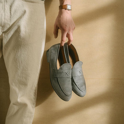 Del Toro Shoes Men's Grigio Suede Centesimo