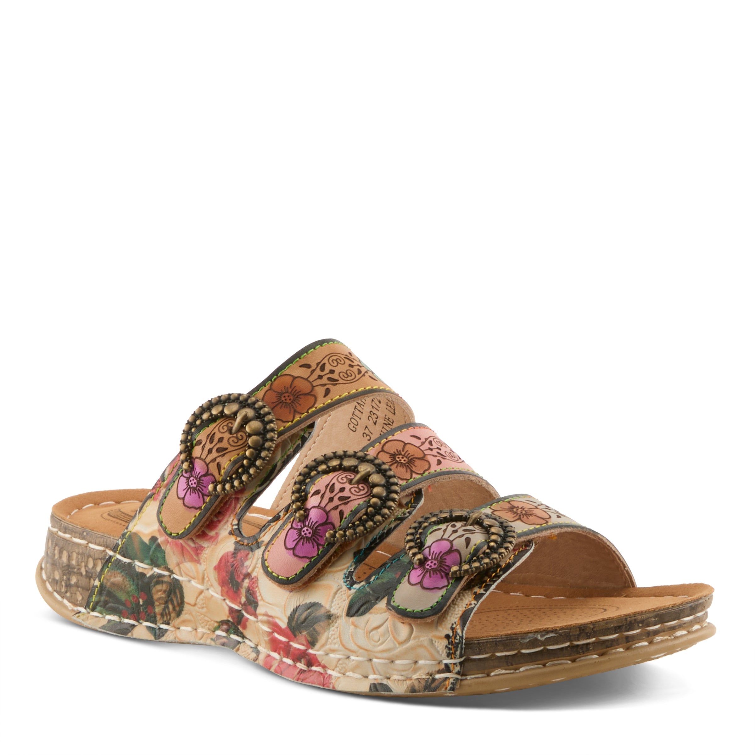L'Artiste L'ARTISTE GOTTAHAVE SANDALS sandal in tan multi with handcrafted leather design