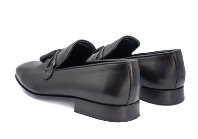 Vinci Leather The Modica Black Leather Tassel Loafer Final Sale! – product view 4