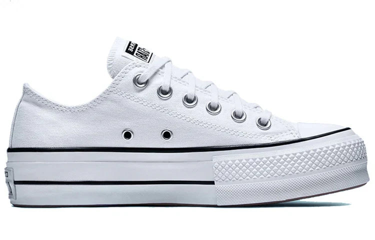 Converse Chuck Taylor All Star Lift Women's Platform Low-Top Sneakers — White/Black/White Canvas Platform Low-Top
