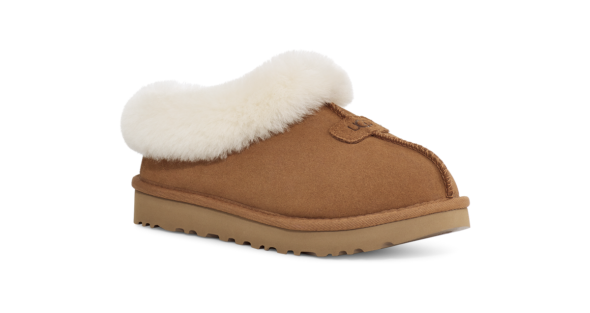 UGG Tazzette Womens Platform Slippers — Chestnut Suede