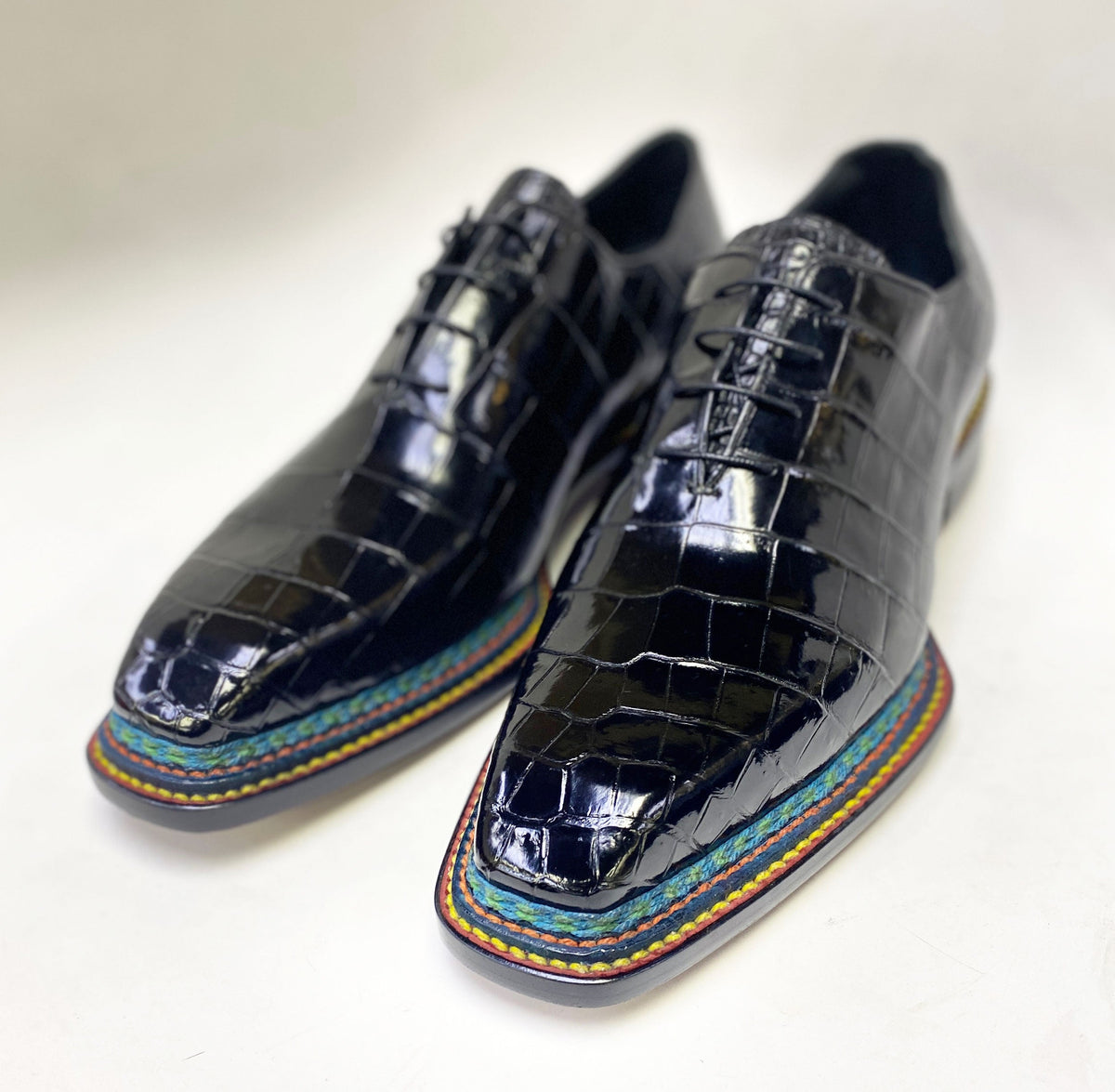 Maurice Custom Ghost Alligator Oxford - Black