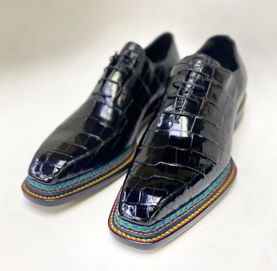 Maurice Custom Ghost Alligator Oxford - Black