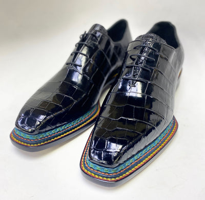 Maurice Custom Ghost Alligator Oxford - Black