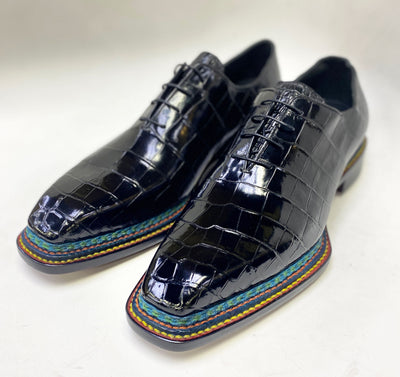 Maurice Custom Ghost Alligator Oxford - Black