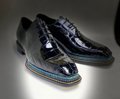 Maurice Custom Ghost Alligator Oxford - Black