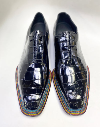 Maurice Custom Ghost Alligator Oxford - Black