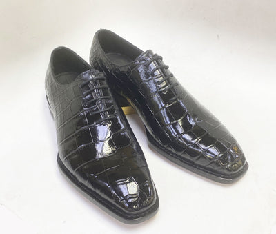 Maurice Gladiator Alligator Lace-Up Oxford - Black