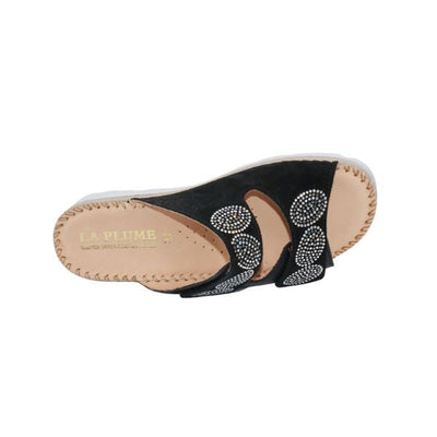 Glitz Gem-Studded Leather Sandal