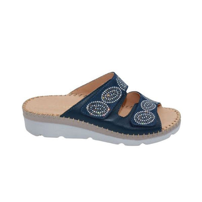 Glitz Gem-Studded Leather Sandal