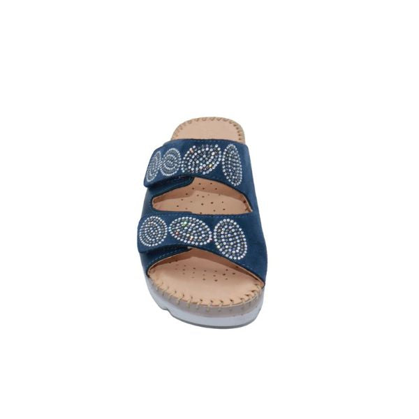 Glitz Gem-Studded Leather Sandal