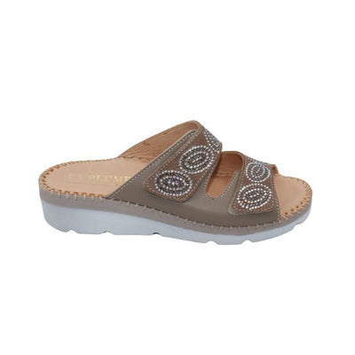 Glitz Gem-Studded Leather Sandal