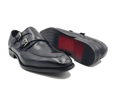 Carrucci Shoes Calfskin Double Monk Loafer KS509 05 Premium Craft Footwear side view