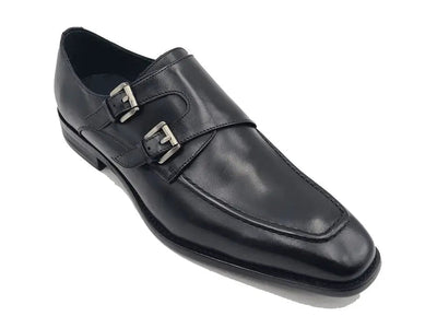 Carrucci Shoes Calfskin Double Monk Loafer KS509 05 Premium Craft Footwear back view