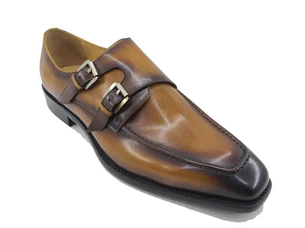 Carrucci Shoes Calfskin Double Monk Loafer KS509 05 Premium Craft Footwear view 11
