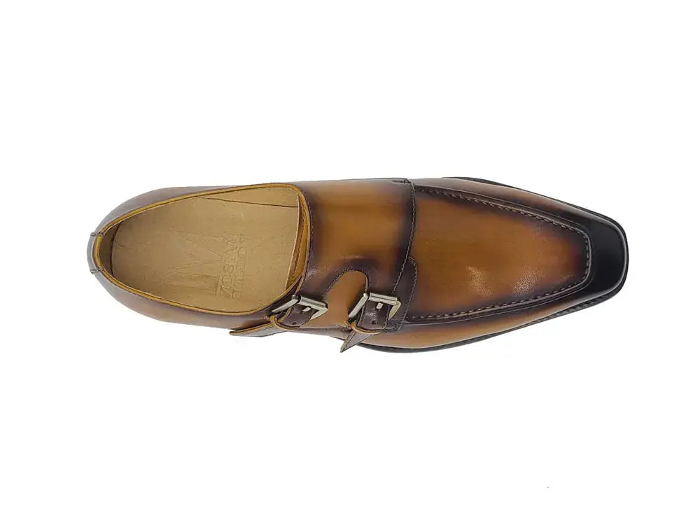 Carrucci Shoes Calfskin Double Monk Loafer KS509 05 Premium Craft Footwear view 13