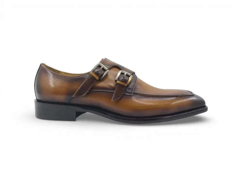 Carrucci Shoes Calfskin Double Monk Loafer KS509 05 Premium Craft Footwear view 10