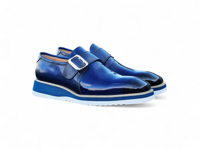 Carrucci Shoes Monkstrap Slip On Classic Leather Patent KS515 38P top view